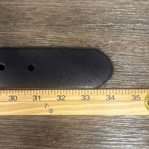 Designer x Lauren Ralph Lauren Dual Strap  Leather Stud Belt Chocolate Small